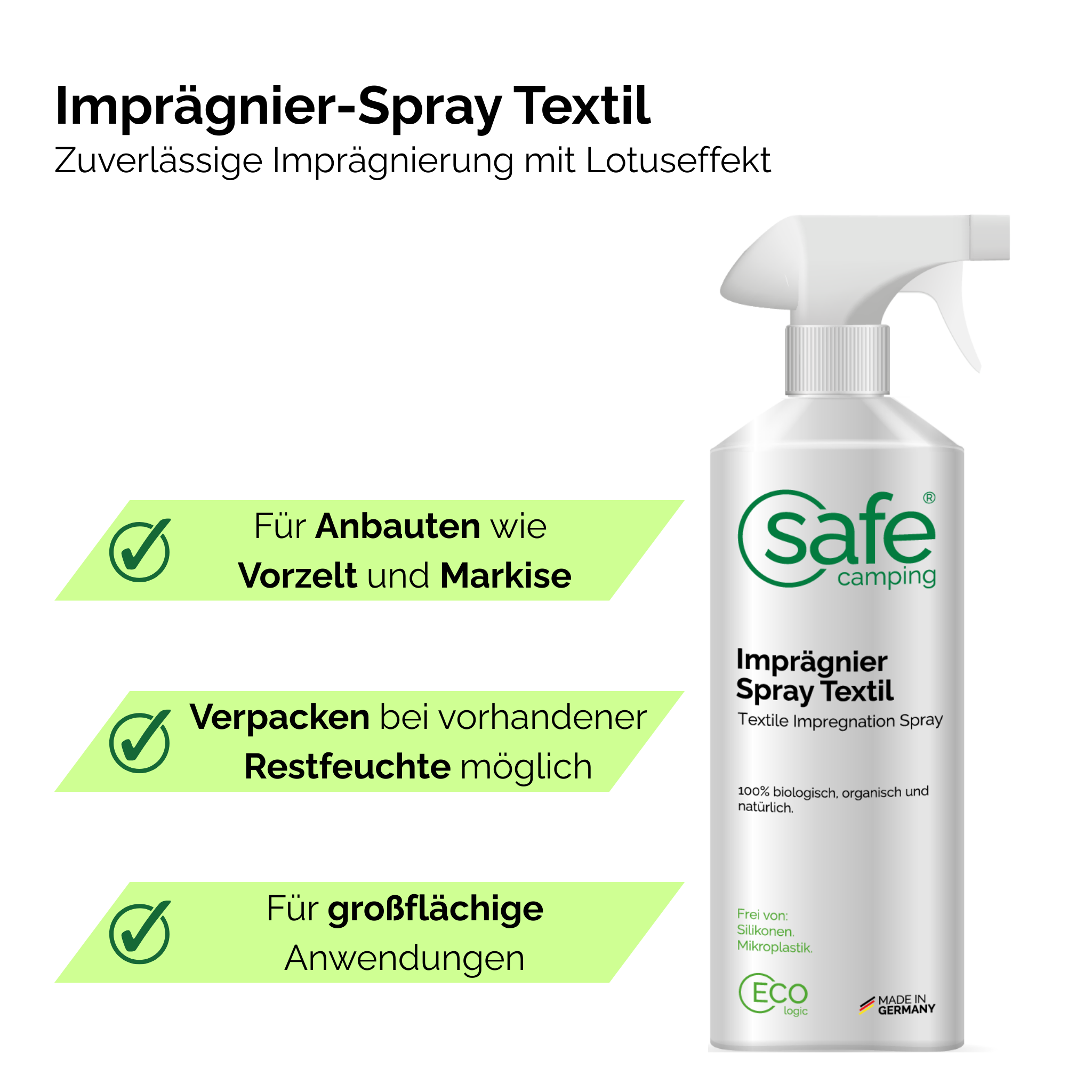 SAFE CAMPING Imprägnier-Spray Textil / Textile Impregnation Spray – Bild 4