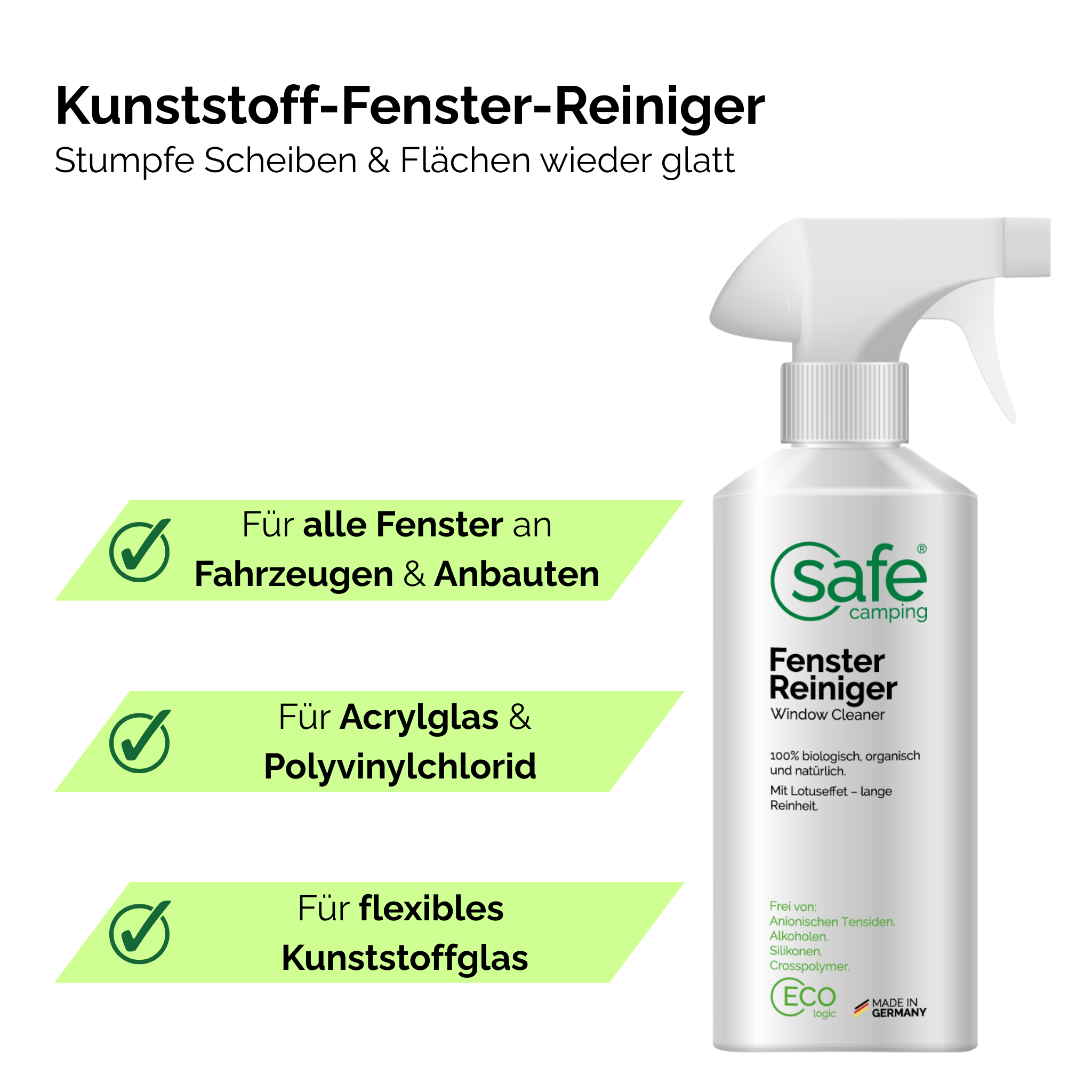 SAFE CAMPING Kunststoff-Fenster-Reiniger / Plastic Window Cleaner – Bild 2