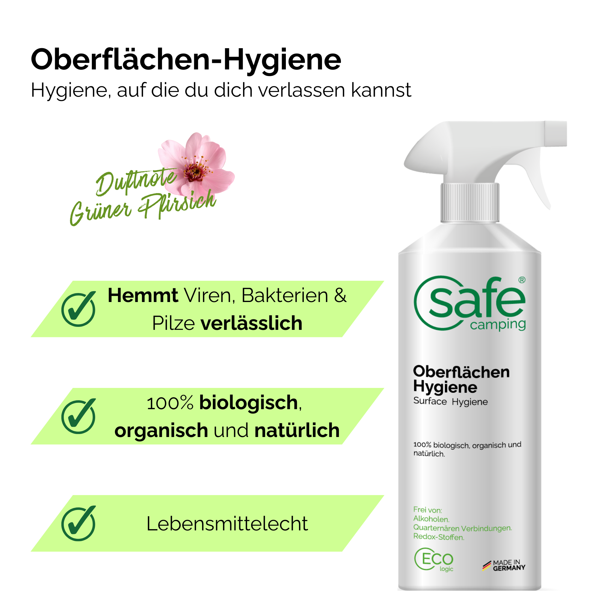 SAFE CAMPING Oberflächen-Hygiene / Surface Hygiene – Bild 3